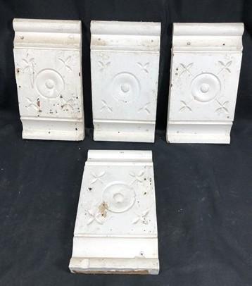 4 Plinth Blocks, Door Trim Molding Architectural Salvage, Antique Wood Trim D20