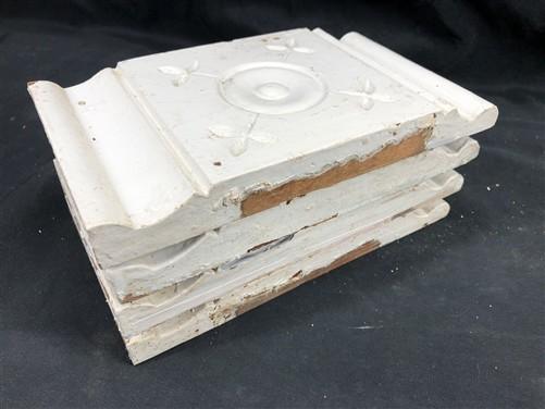 4 Plinth Blocks, Door Trim Molding Architectural Salvage, Antique Wood Trim D20