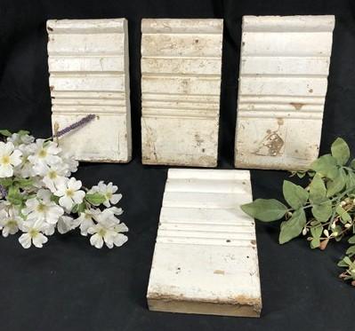 4 Plinth Blocks, Door Trim Molding Architectural Salvage, Antique Wood Trim D21