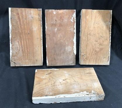 4 Plinth Blocks, Door Trim Molding Architectural Salvage, Antique Wood Trim D21