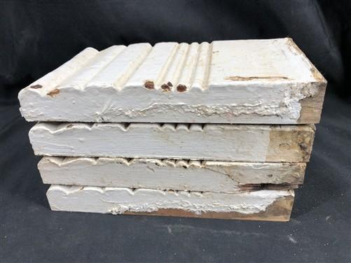 4 Plinth Blocks, Door Trim Molding Architectural Salvage, Antique Wood Trim D21