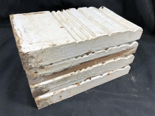 4 Plinth Blocks, Door Trim Molding Architectural Salvage, Antique Wood Trim D21