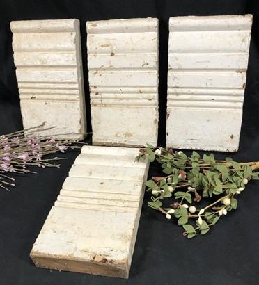 4 Plinth Blocks, Door Trim Molding Architectural Salvage, Antique Wood Trim D22