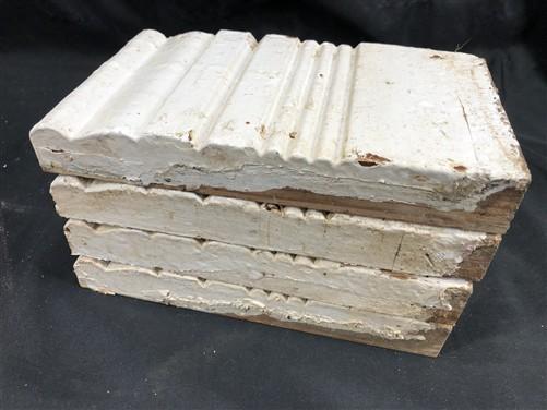 4 Plinth Blocks, Door Trim Molding Architectural Salvage, Antique Wood Trim D22