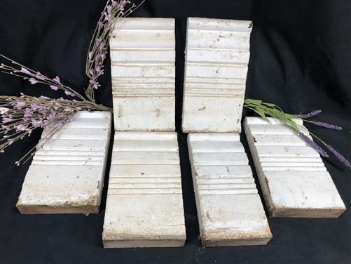 6 Plinth Blocks, Door Trim Molding Architectural Salvage, Antique Wood Trim D23