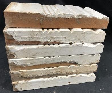 6 Plinth Blocks, Door Trim Molding Architectural Salvage, Antique Wood Trim D23