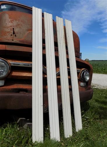 4 Wood Trim Pieces, Architectural Salvage, Reclaimed Vintage Wood Baseboard B2