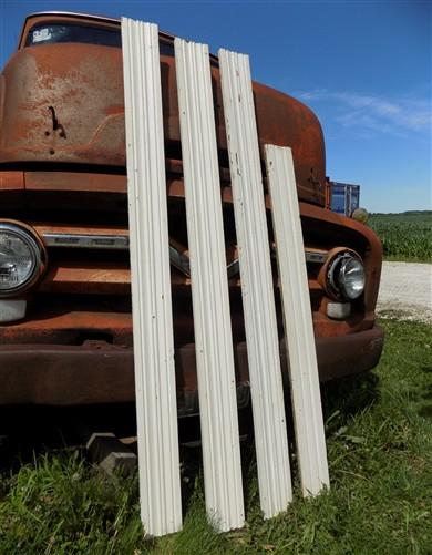 4 Wood Trim Pieces, Architectural Salvage, Reclaimed Vintage Wood Baseboard B3