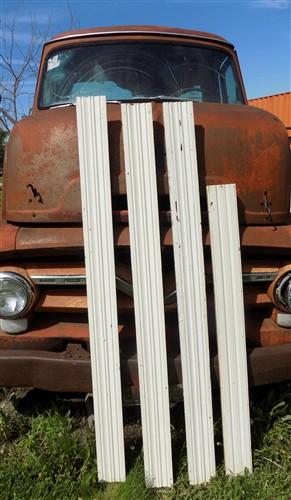 4 Wood Trim Pieces, Architectural Salvage, Reclaimed Vintage Wood Baseboard B3