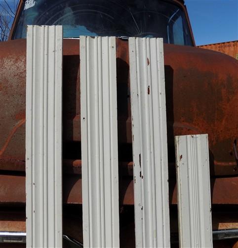 4 Wood Trim Pieces, Architectural Salvage, Reclaimed Vintage Wood Baseboard B3