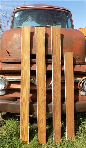 4 Wood Trim Pieces, Architectural Salvage, Reclaimed Vintage Wood Baseboard B3