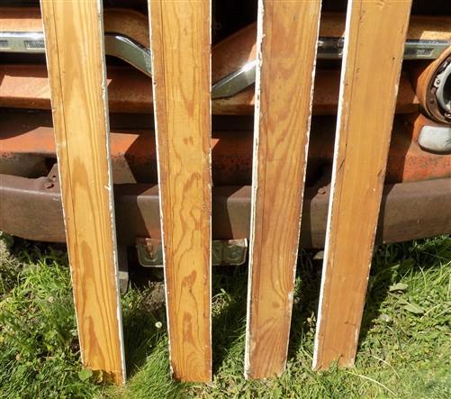 4 Wood Trim Pieces, Architectural Salvage, Reclaimed Vintage Wood Baseboard B3