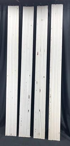 4 Wood Trim Pieces, Architectural Salvage, Reclaimed Vintage Wood Baseboard B4