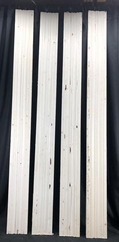 4 Wood Trim Pieces, Architectural Salvage, Reclaimed Vintage Wood Baseboard B4