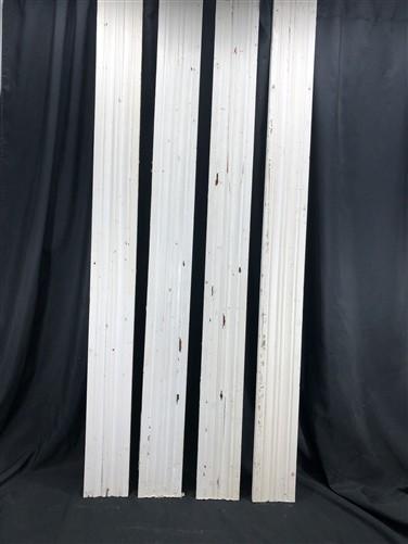 4 Wood Trim Pieces, Architectural Salvage, Reclaimed Vintage Wood Baseboard B4