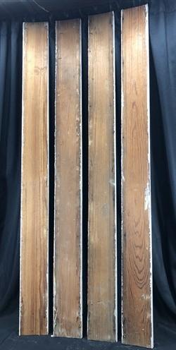 4 Wood Trim Pieces, Architectural Salvage, Reclaimed Vintage Wood Baseboard B4