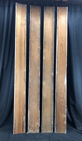 4 Wood Trim Pieces, Architectural Salvage, Reclaimed Vintage Wood Baseboard B4