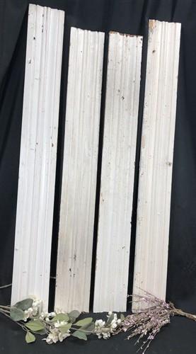 4 Wood Trim Pieces, Architectural Salvage, Reclaimed Vintage Wood Baseboard B6