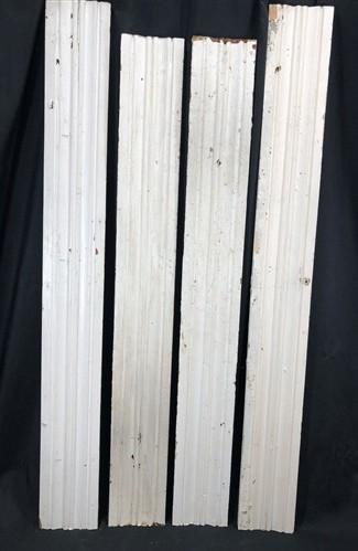 4 Wood Trim Pieces, Architectural Salvage, Reclaimed Vintage Wood Baseboard B6