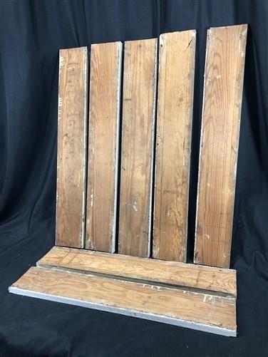 7 Wood Trim Pieces, Architectural Salvage, Reclaimed Vintage Wood Baseboard B7