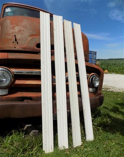 4 Wood Trim Pieces, Architectural Salvage, Reclaimed Vintage Wood Baseboard B1