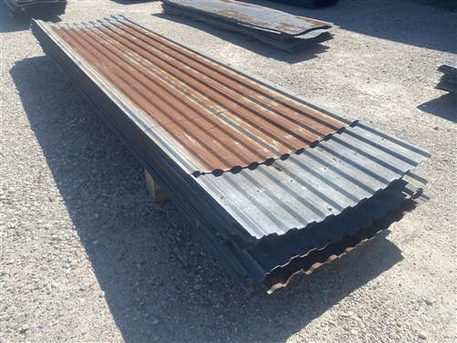 43 Sheets Reclaimed Barn Tin, 11' Corrugated Metal, 946 Sq Ft Wide Rib B18