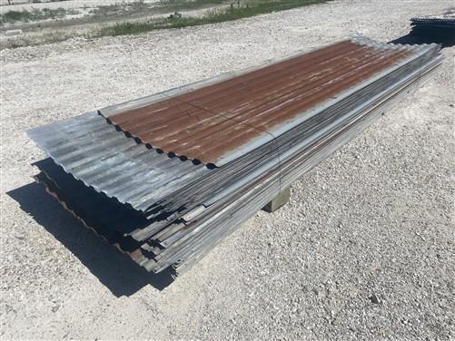 43 Sheets Reclaimed Barn Tin, 11' Corrugated Metal, 946 Sq Ft Wide Rib B18