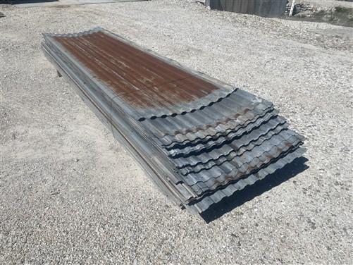43 Sheets Reclaimed Barn Tin, 11' Corrugated Metal, 946 Sq Ft Wide Rib B18