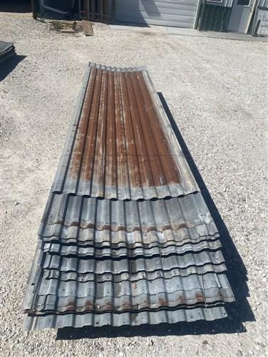 43 Sheets Reclaimed Barn Tin, 11' Corrugated Metal, 946 Sq Ft Wide Rib B18