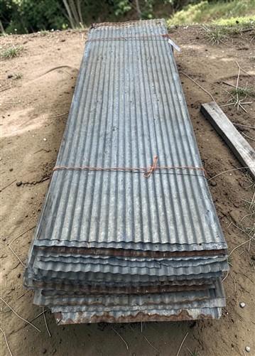 53 Sheets Reclaimed Barn Tin, 7' Corrugated Metal, 742 Sq Ft Salvage B25