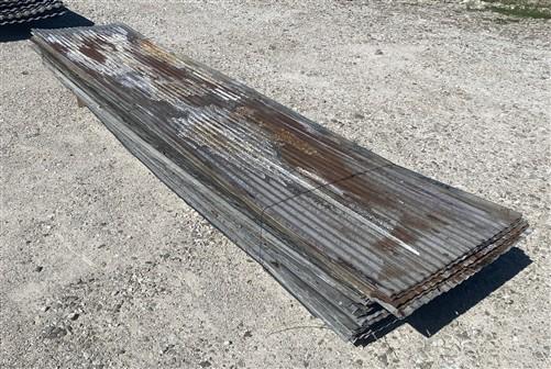 64 Sheets 10' & 16 Sheets 11' Reclaimed Barn Tin, Corrugated Metal, 1632 SF B29