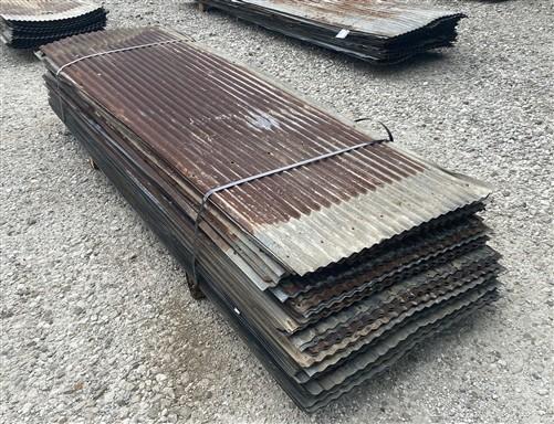 78 Sheets Reclaimed Barn Tin, 7' Corrugated Metal, 1092 Sq Ft Salvage B30