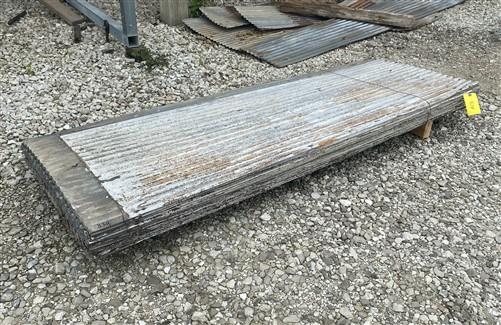 25 Sheets Reclaimed Barn Tin, 6' Corrugated Metal, 300 Sq Ft Salvage B34