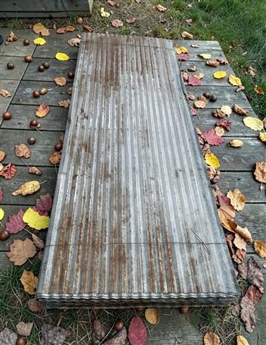 21 Sheets Reclaimed Barn Tin, 6' Corrugated Metal, 252 Sq Ft Salvage B35