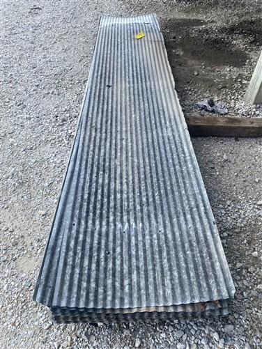 17 Sheets Reclaimed Barn Tin, 11' Corrugated Metal, 374 Sq Ft Salvage B36