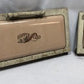 2 Copper Clad Stove Doors, Vintage Retro Porcelain Enamel Range Parts Repair b