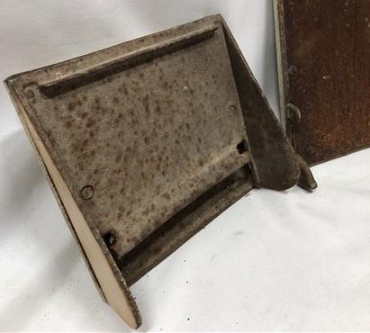 2 Copper Clad Stove Doors, Vintage Retro Porcelain Enamel Range Parts Repair A