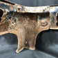 4 Leg Porcelain Cast Iron Base, Vintage Copper Clad Industrial Age Table Base E
