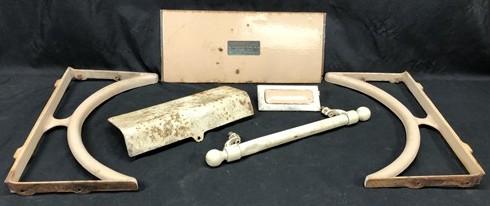 Copper Clad Stove Handle Braces Panels, Vintage Retro Cast Iron Parts Repair F