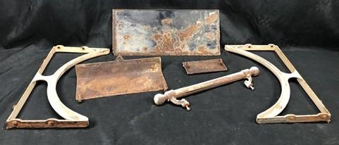 Copper Clad Stove Handle Braces Panels, Vintage Retro Cast Iron Parts Repair F