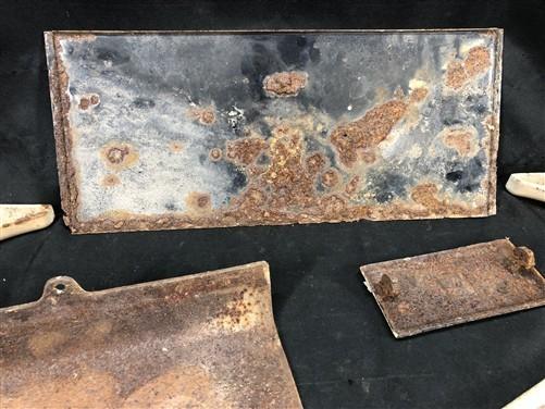 Copper Clad Stove Handle Braces Panels, Vintage Retro Cast Iron Parts Repair F