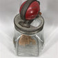 Dazey No 40 Butter Churn, Red Football Top Glass Hand Crank Wood Paddle Churn
