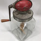 Dazey No 40 Butter Churn, Red Football Top Glass Hand Crank Wood Paddle Churn