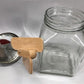 Dazey No 40 Butter Churn, Red Football Top Glass Hand Crank Wood Paddle Churn