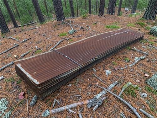 55 Sheets Reclaimed Barn Tin, 11' Corrugated Metal, 1210 Sq Ft Salvage B43