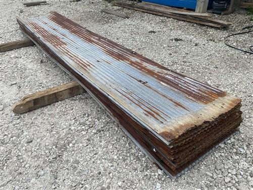 35 Sheets Reclaimed Barn Tin, 12' Corrugated Metal, 840 Sq Ft Salvage B49