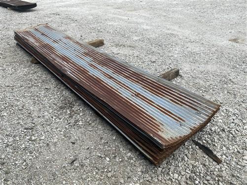 35 Sheets Reclaimed Barn Tin, 12' Corrugated Metal, 840 Sq Ft Salvage B49