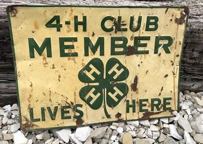 4-H Club Member Lives Here Sign, Vintage Metal Advertising Sign, Farm Country E