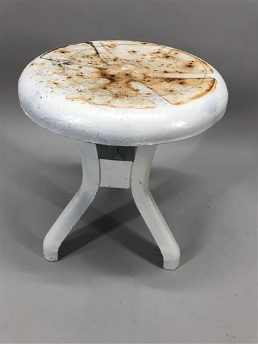Metal Milking Stool Chair Kitchen Bar Industrial Age Workbench Vintage Seat A7