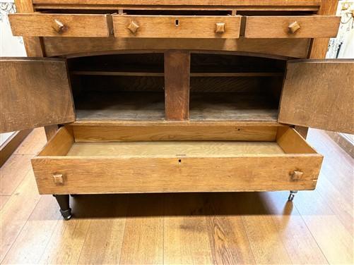 Mission Oak Buffet, Vintage Sideboard Cabinet with Mirror, Arts & Crafts Server